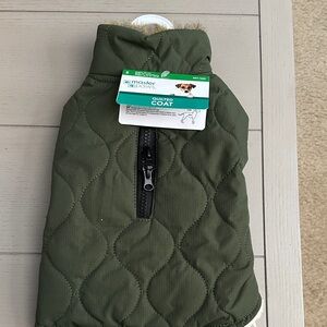 NWT Quilted Olive Dog Coat size S